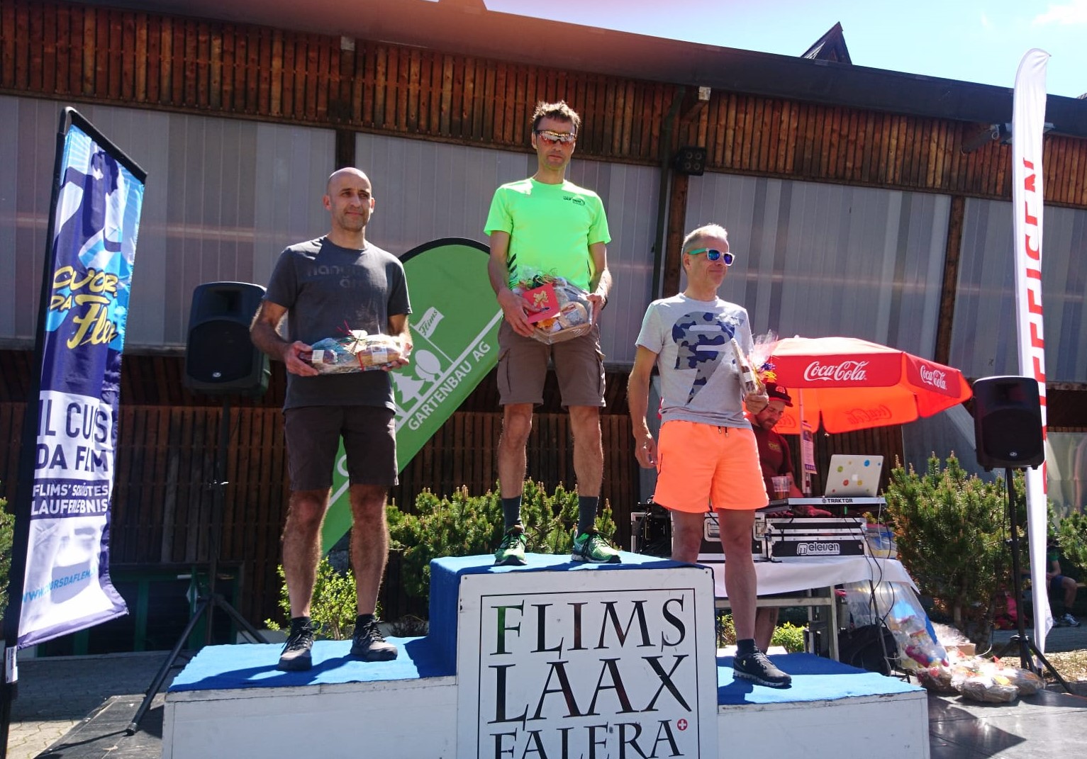 Alex Grimm als Sieger M50 auf dem Podest in Flims